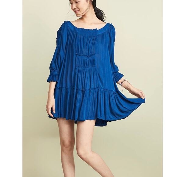 Free People Peach See Ya There Oversized Mini Dress Sz.L - Picture 5 of 16